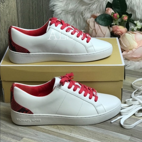 🌸Sale🌸 Michael Kors Catelyn Lace Up Napa Optic Sangria Women's 45T8CAFS2L - Picture 4 of 8